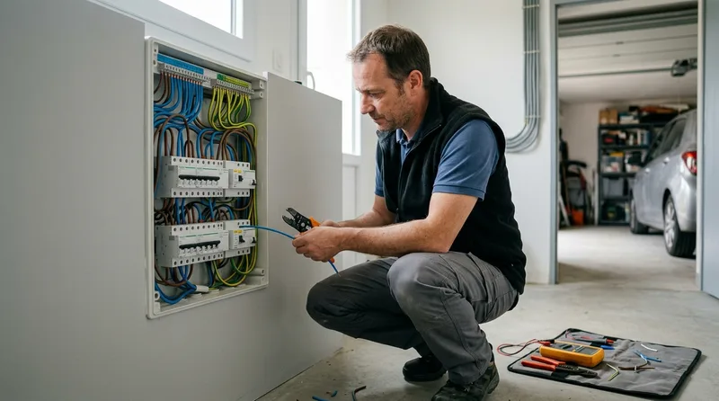 Installation d'une borne de recharge par un électricien IRVE dans le Orne